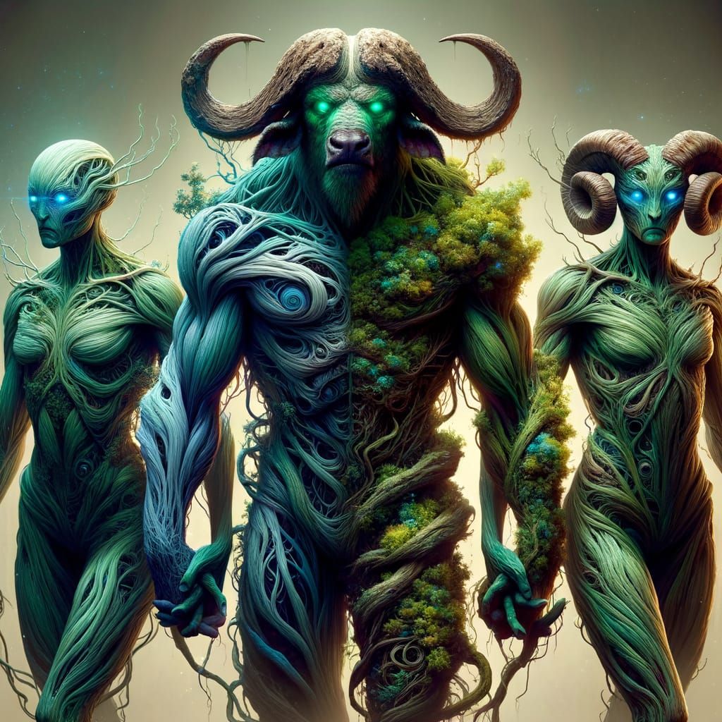 Hyper-Detailed Characters: Buffalo Humanoid, Aliens, and Ram