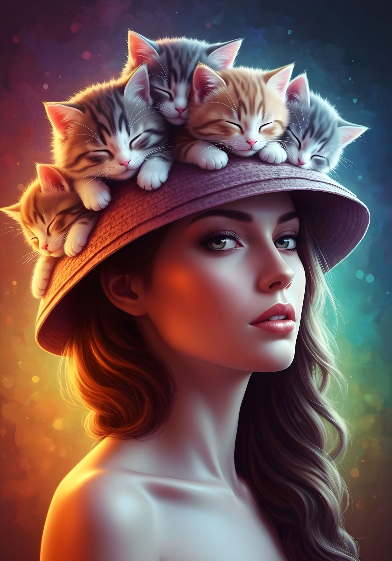 CATS ON A HAT