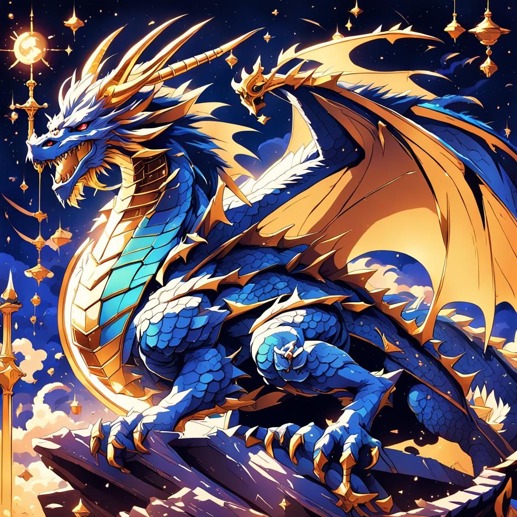 Libra Astrological Dragon in Anime Style