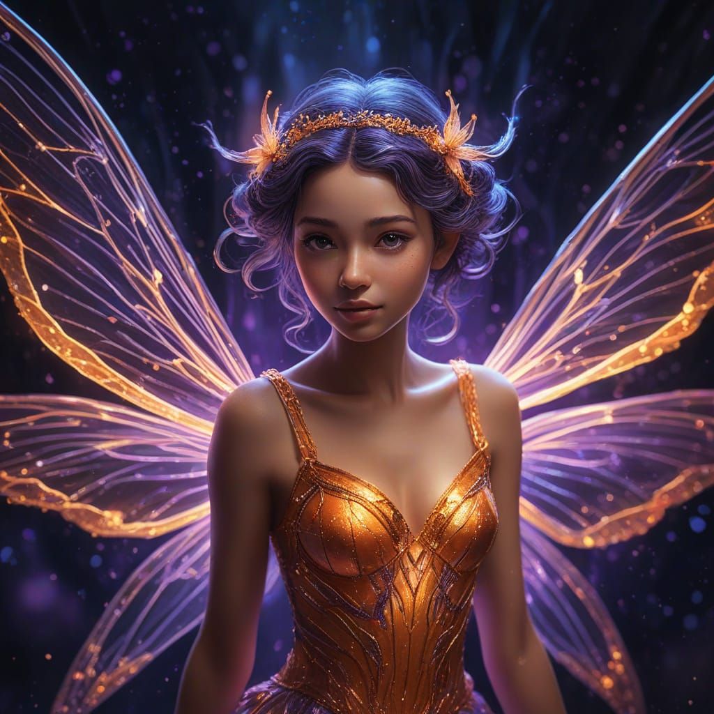 Vibrant Fairies Dancing in Ethereal Glow