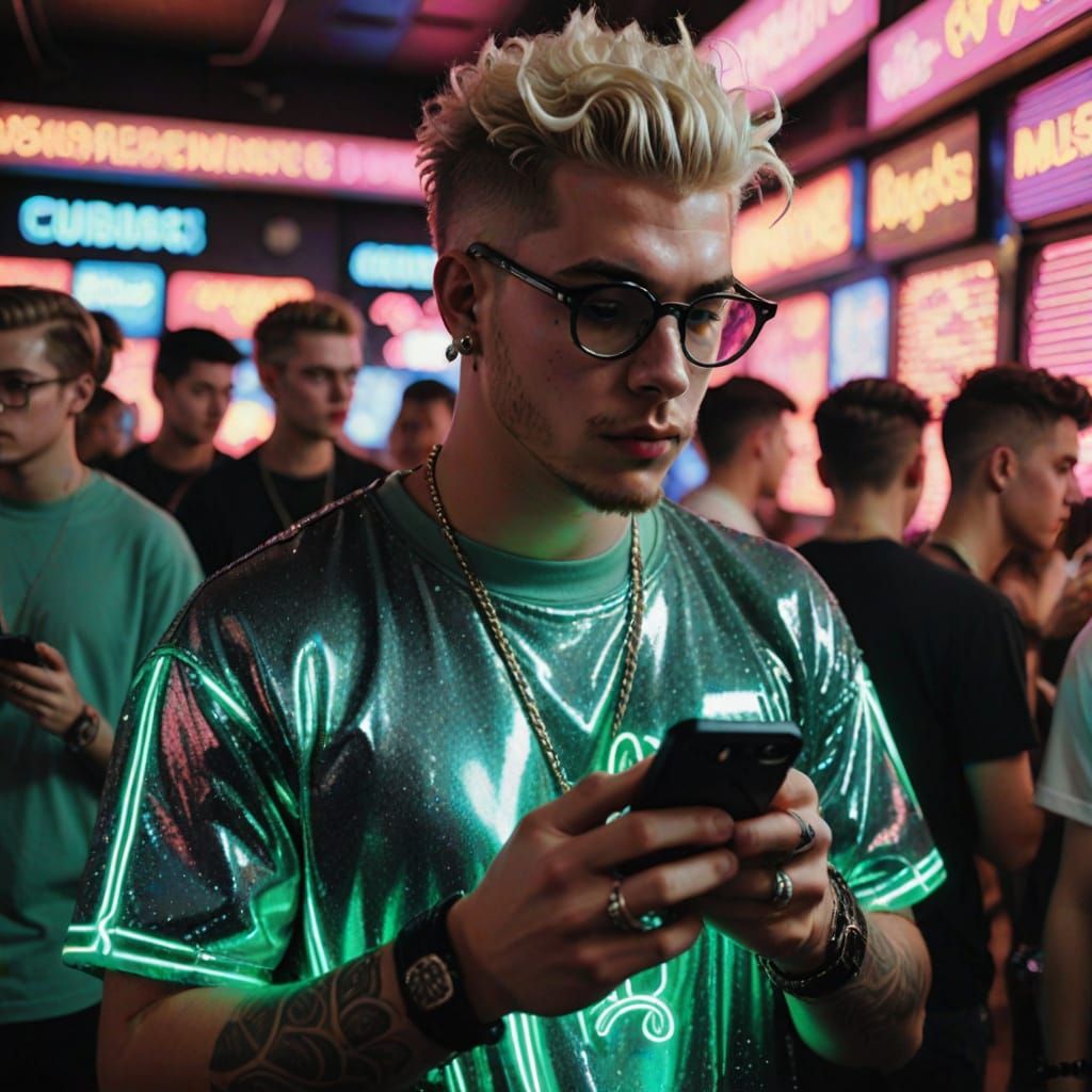 Handsome Young Guy at the Disco