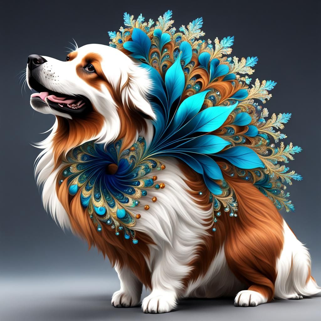 Fractal Elegance: An Exotic Puppy Love Display