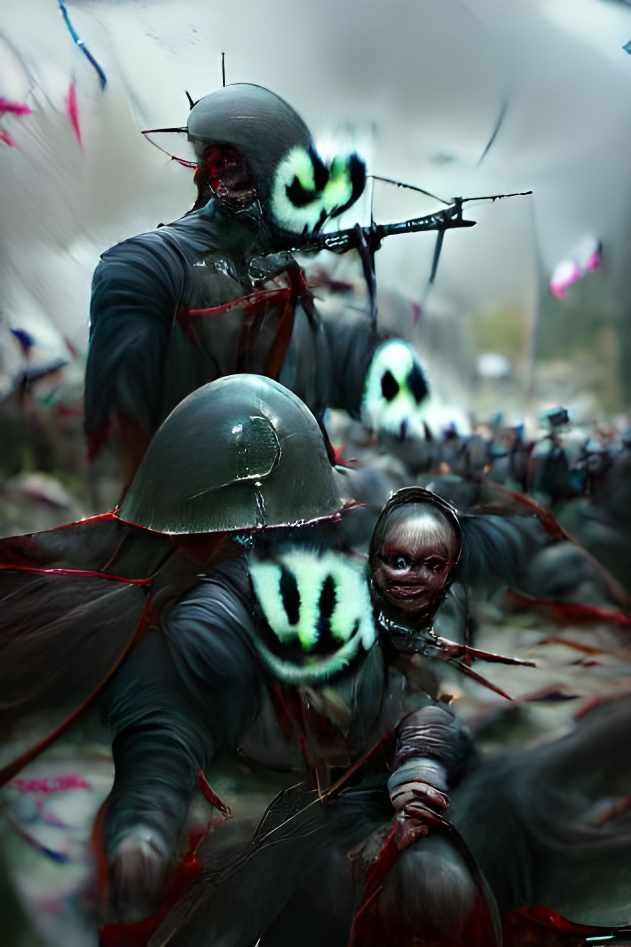 Sinister Depiction of War in Dark Fantasy Style