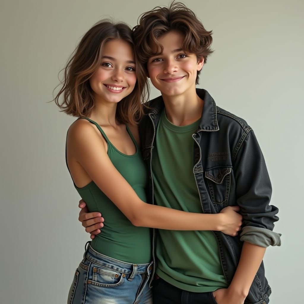 Hyper Realistic Teen Couple in Summer