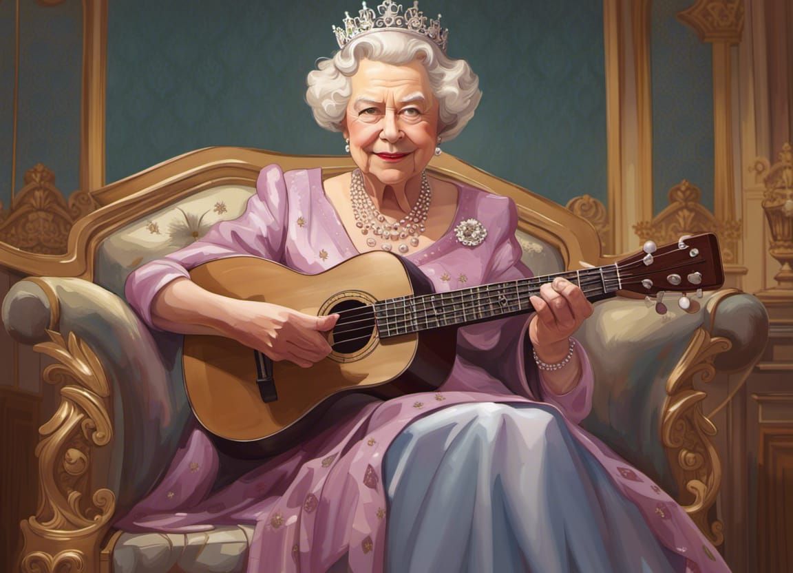 Queen Elizabeth II Ukulele Portrait