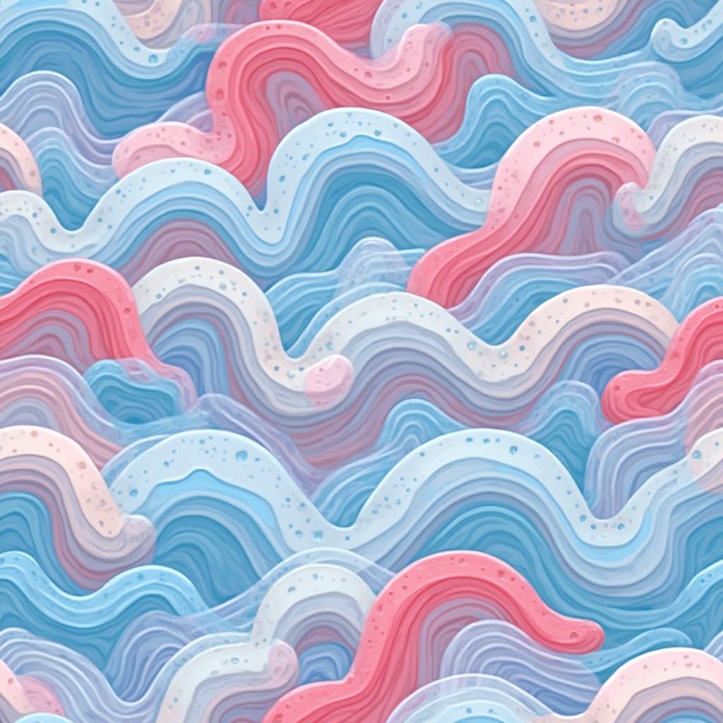 Vibrant Crocs-Inspired Pattern with Rounded Organic Waves