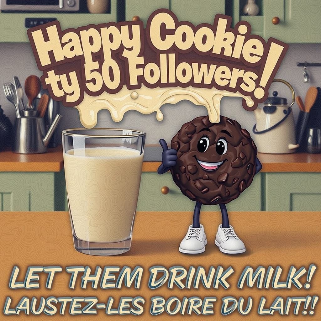 Milk Splash Cookie Congratulates Followers