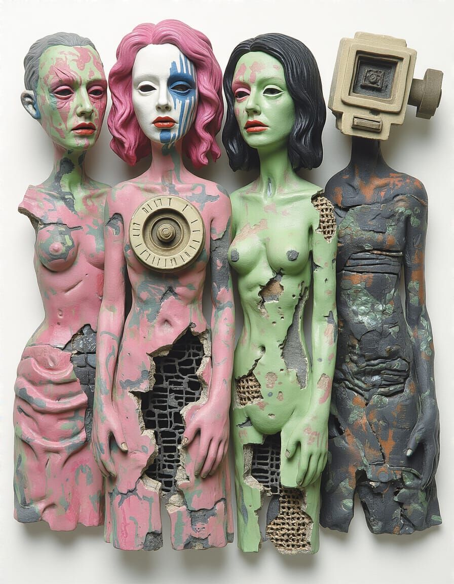 Sculpted Glitch Revenants in Claymation Horror Fusion