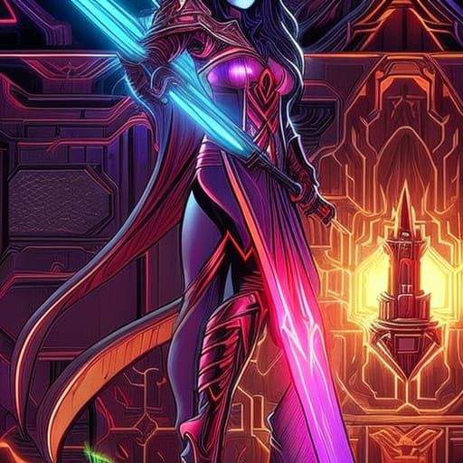 Neon Goddess of Gems: Comic Book Art