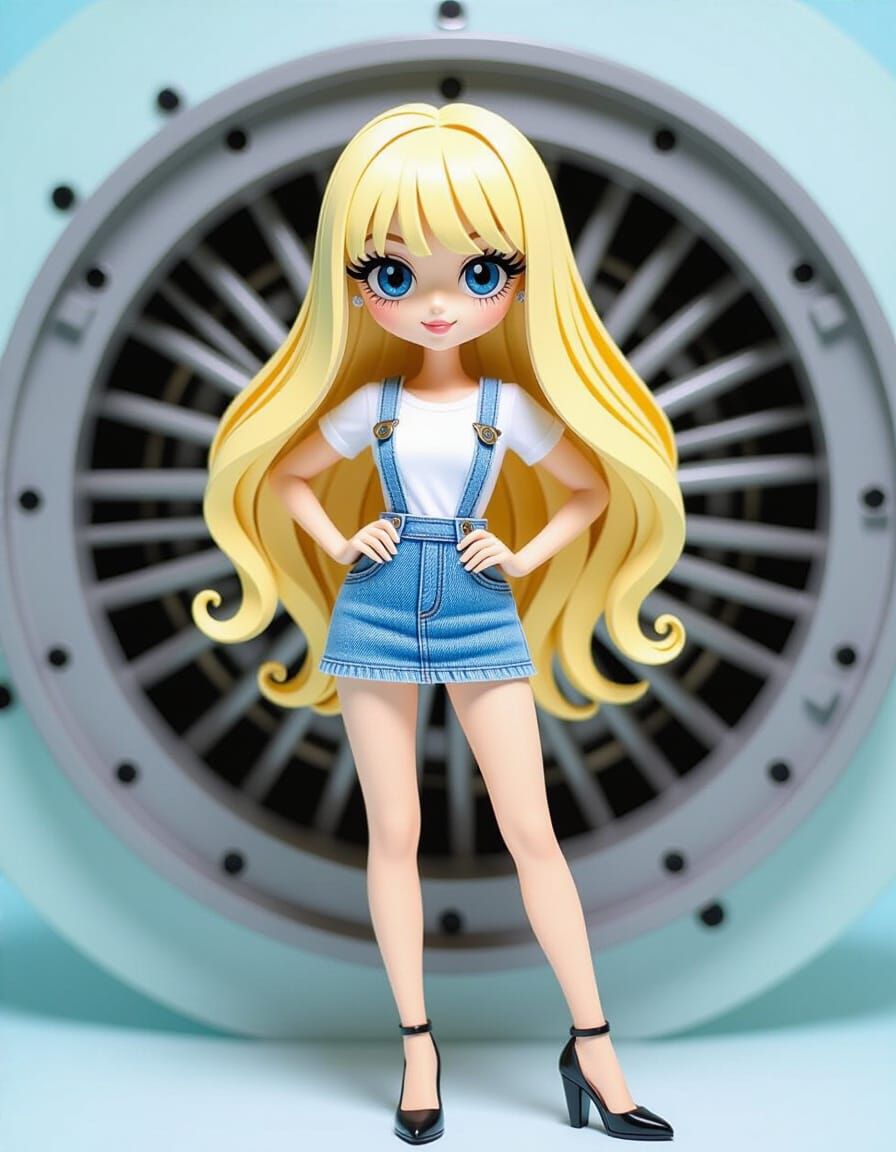 Papercraft Quilling: Girl in Spaceship Engine Room