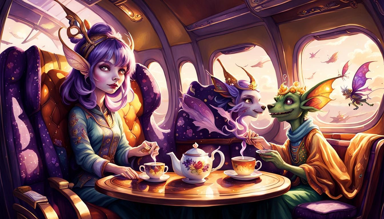 Fairy in First Class: Whimsical Fantasy Art