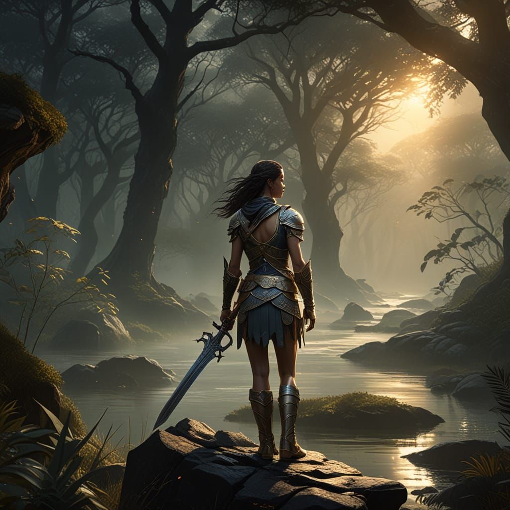 Amazon Warrior Princess in Golden Hour Glory