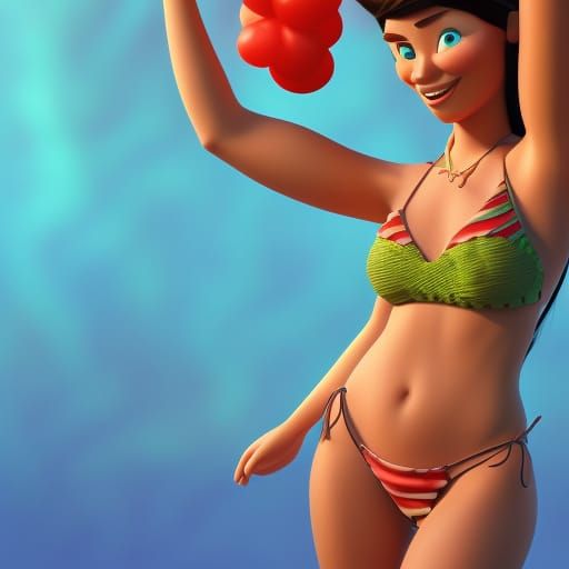 Mariame Kolga Bikini: Pixar-Style Holiday Concept Art