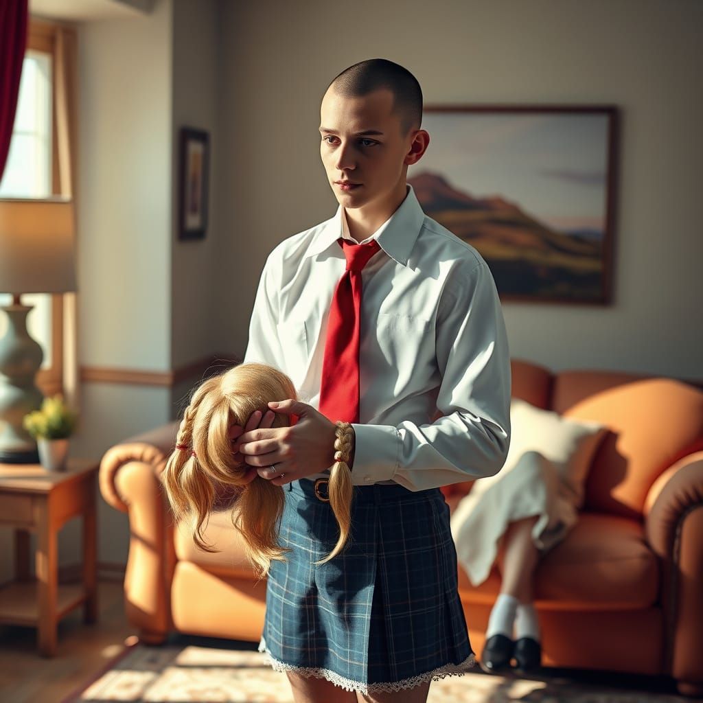 Young Man Contemplates Life in Whimsical Fashion