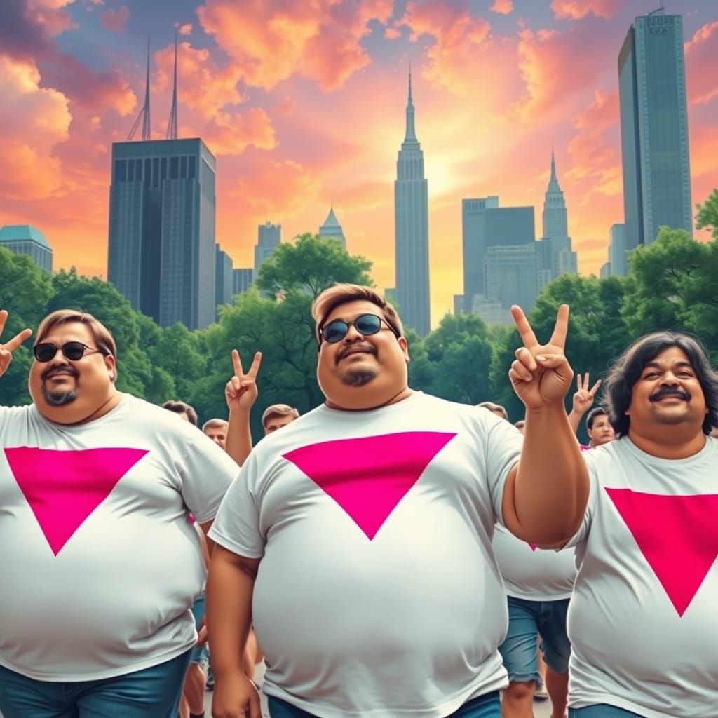 Psychedelic Pride March in Retro-Futuristic Style