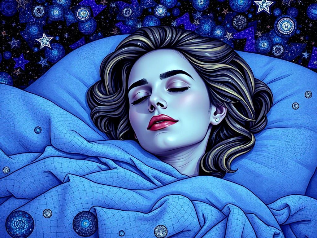 Dreaming Galaxy in Bed: Mosaic Zentangle Art