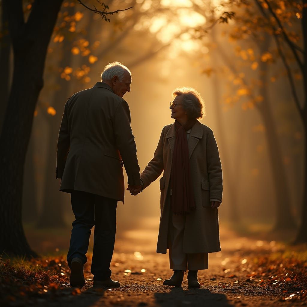 Elderly Couple in Love: Cinematic Portrait