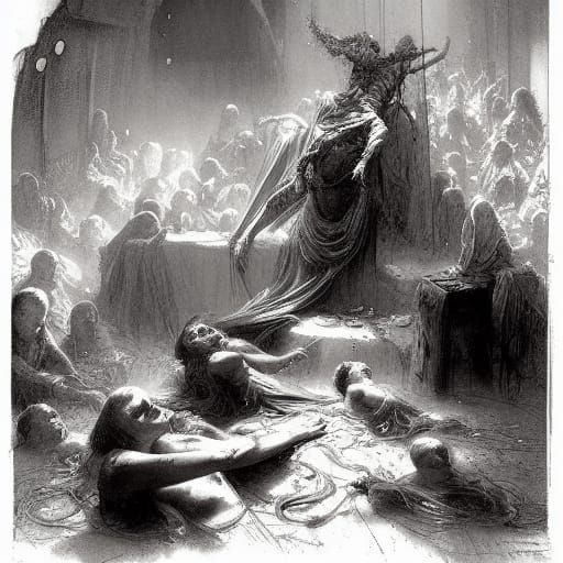 Horror Ballistic Lactation Mechanics in Doré Style