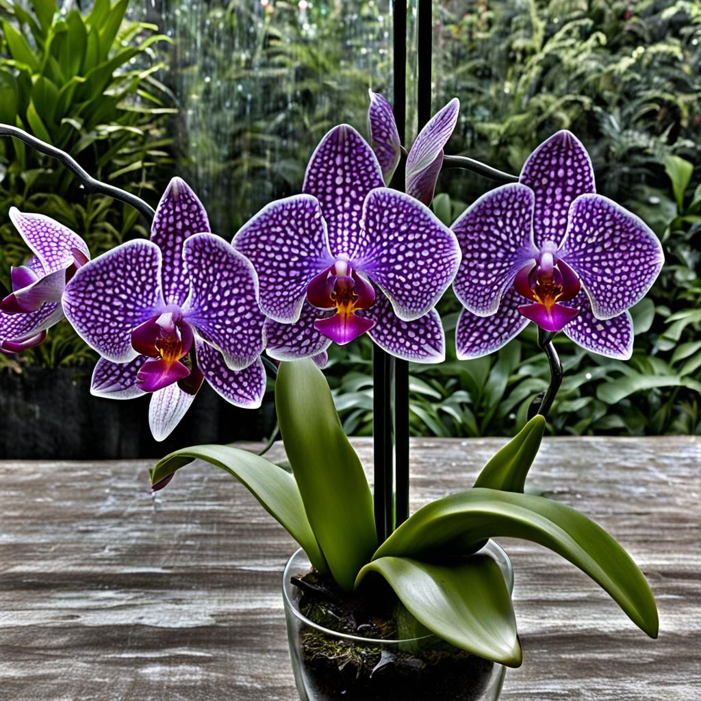 Elegant Glass Orchid Sculpture