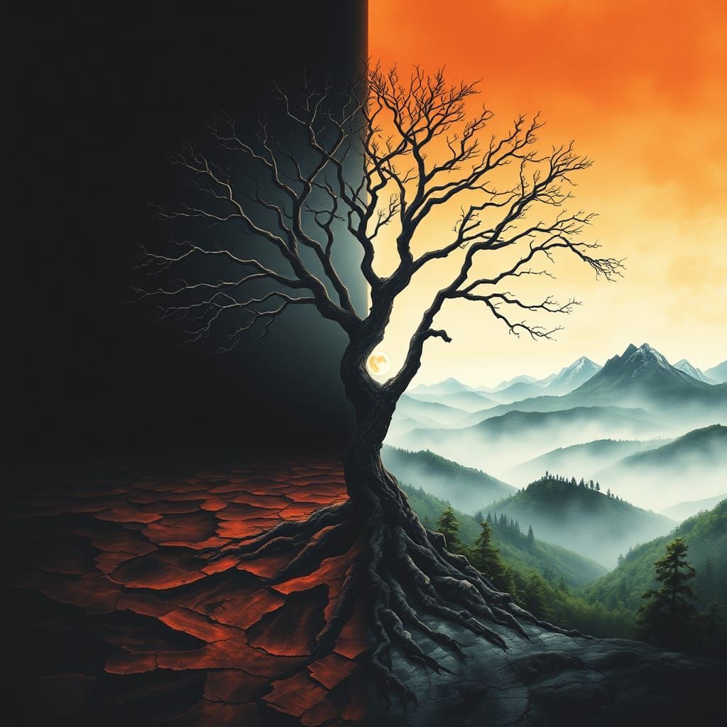 Tree of Duality: Light and Dark Landscapes