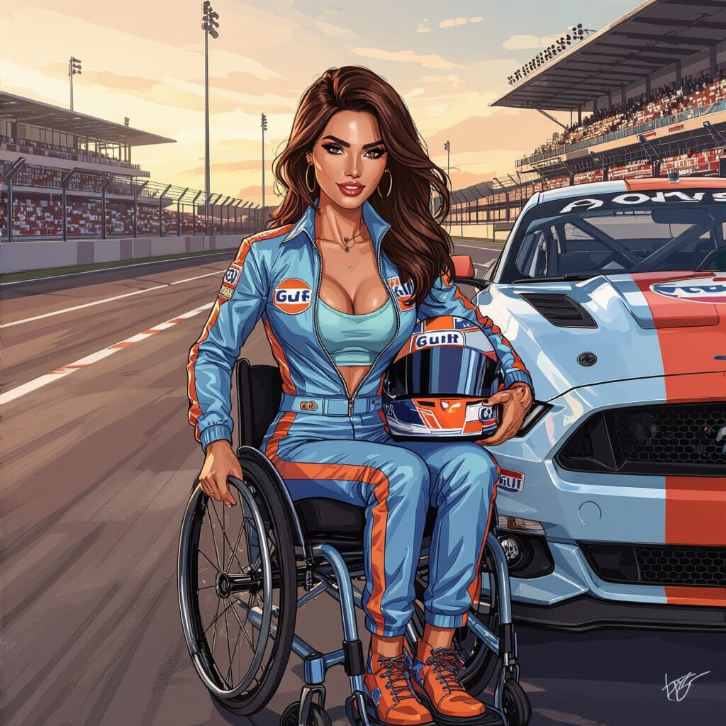 Elegant Racer in Gulf-Oil Livery at Silverstone