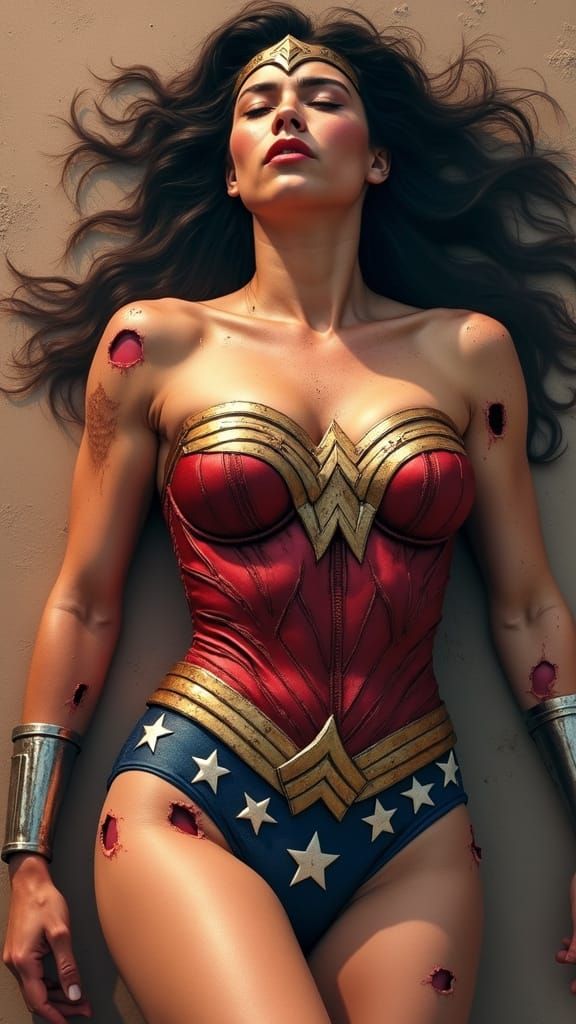 Weakened Wonder Woman Overwhelmed by Toxic Gas