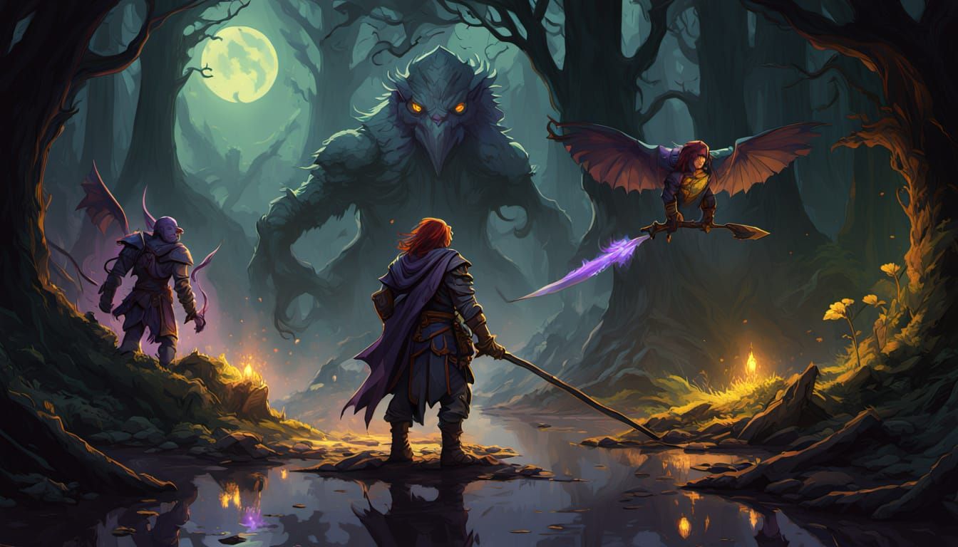 Dramatic Dark Fantasy Scene in Cinematic Style