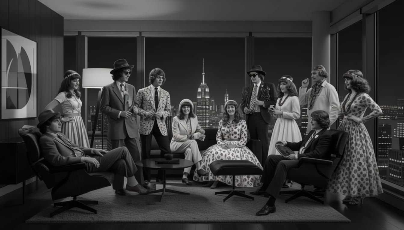 Mid-Century Modern NYC Apartment Living Room 1969