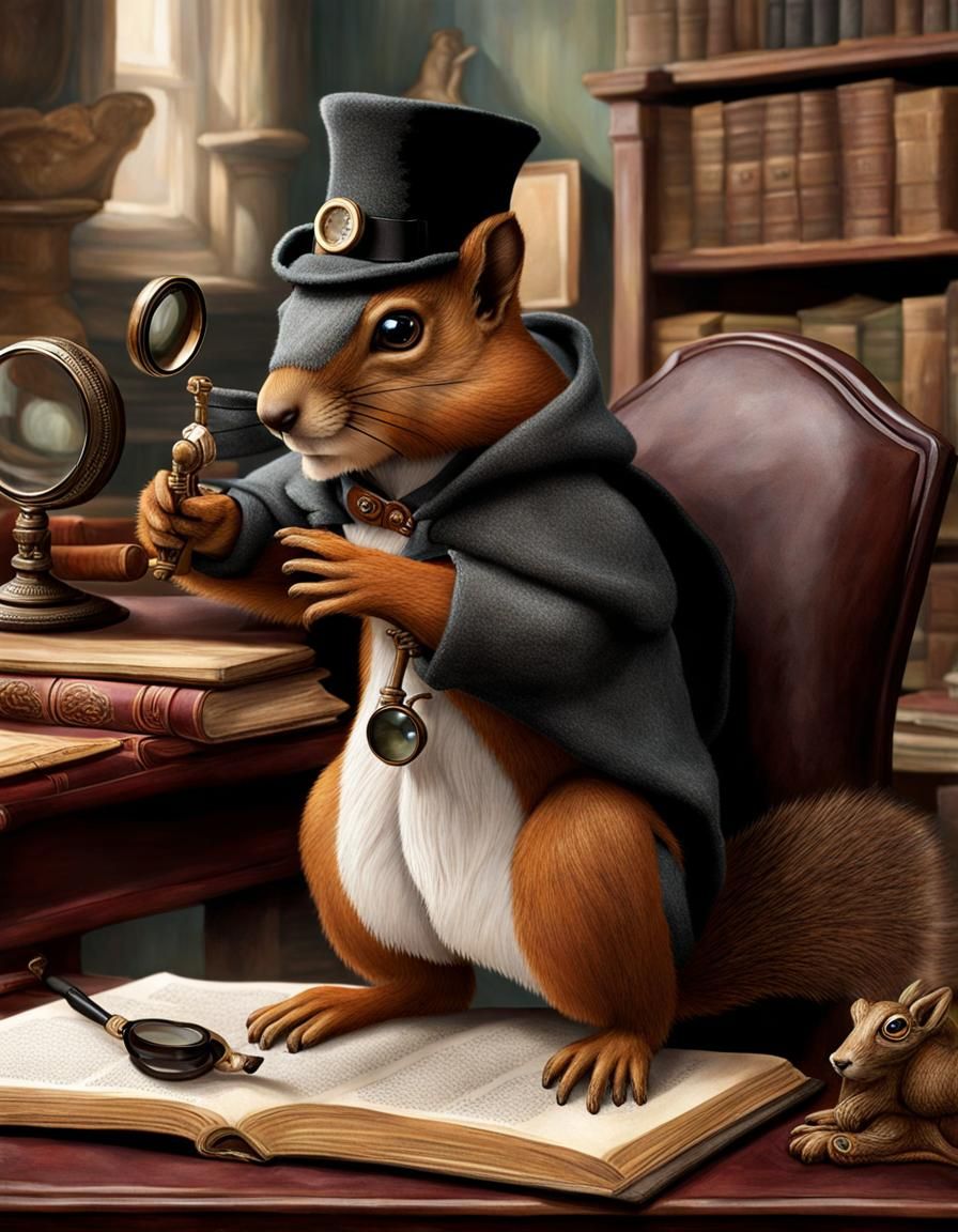 Squirrelock Holmes Intricately Detailed Image