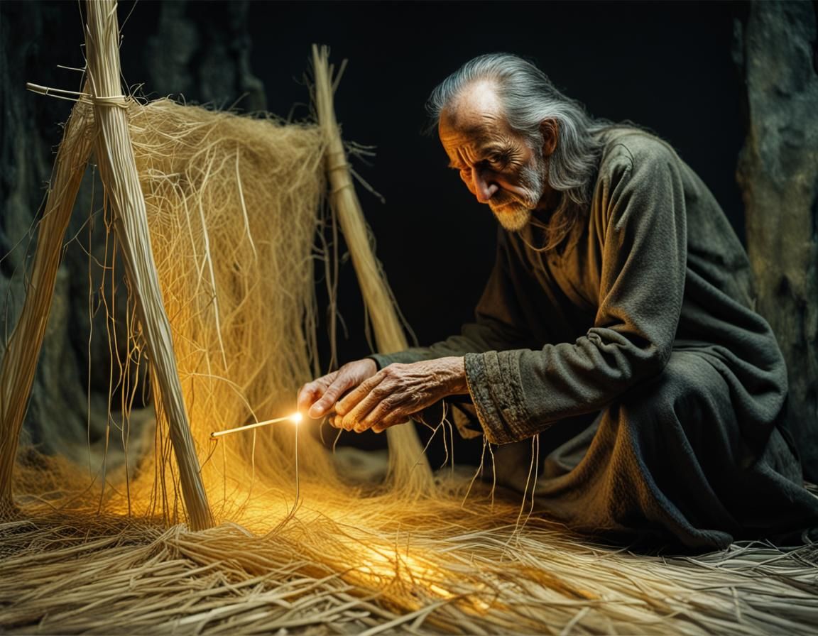 Rumpelstiltskin weaving straw into gold XI
