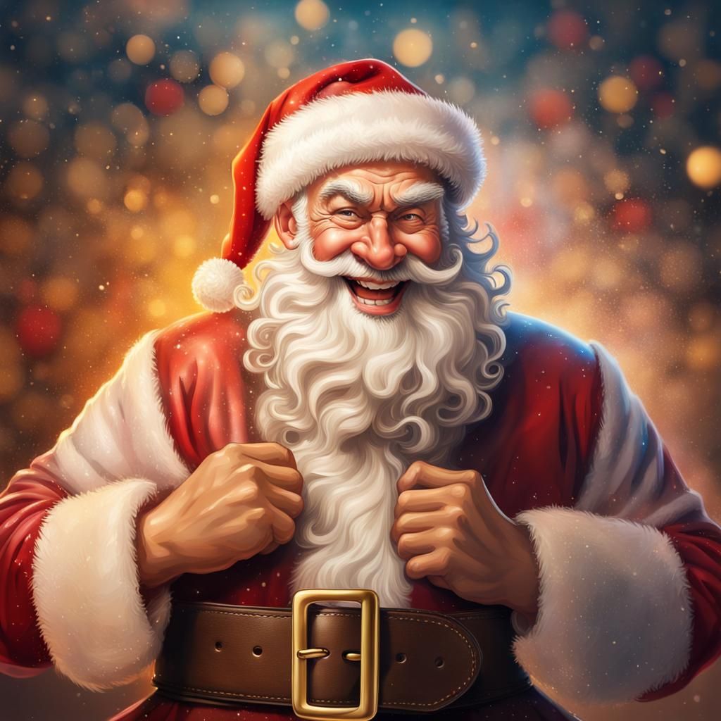 Hyperrealistic Santa Claus with Golden Tooth