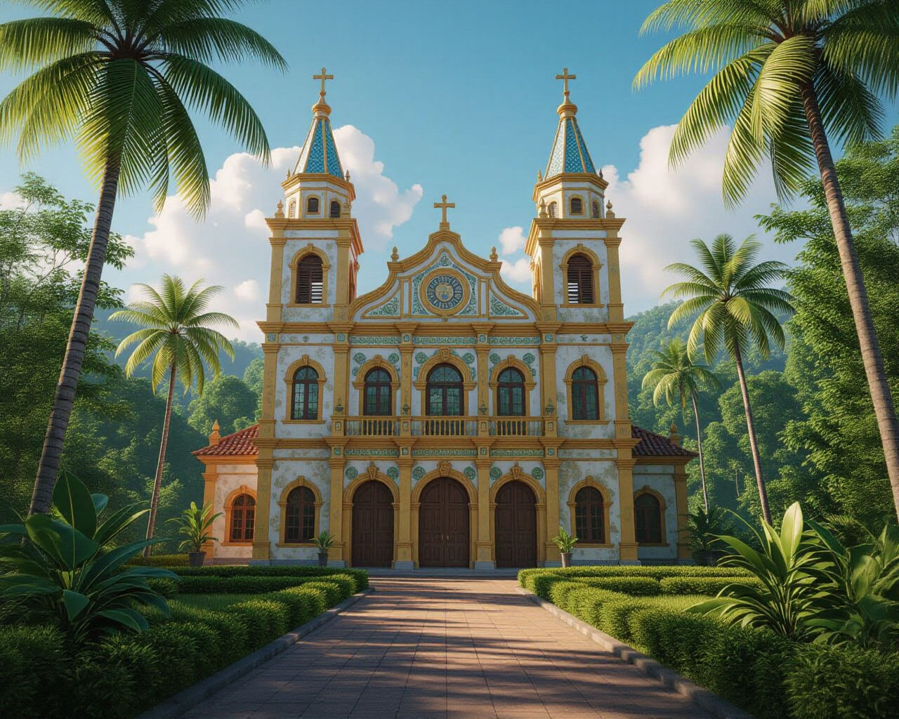 Rainforest Cathedral: Belizean Architecture in Digital Art