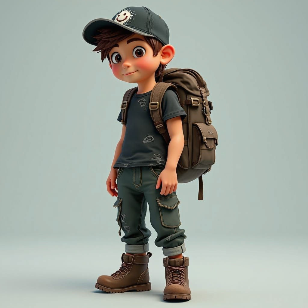 Adventurous Teen in a Deep, Matte Painting Aesthetic