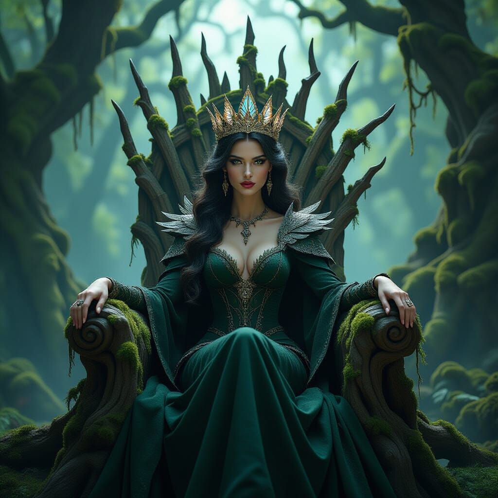 Enchanted Forest Queen on Root Throne