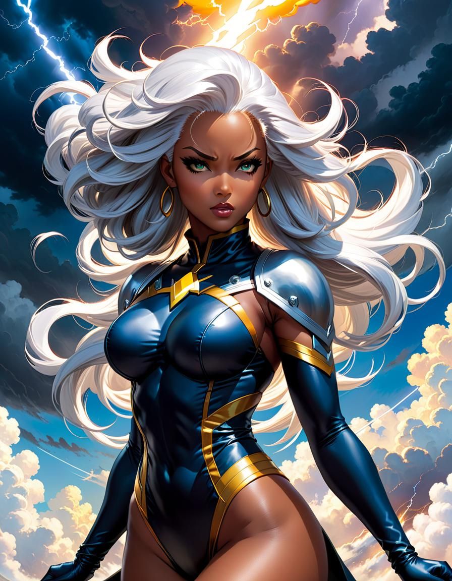 Storm Summons Thunderclouds in Manga Comic Art