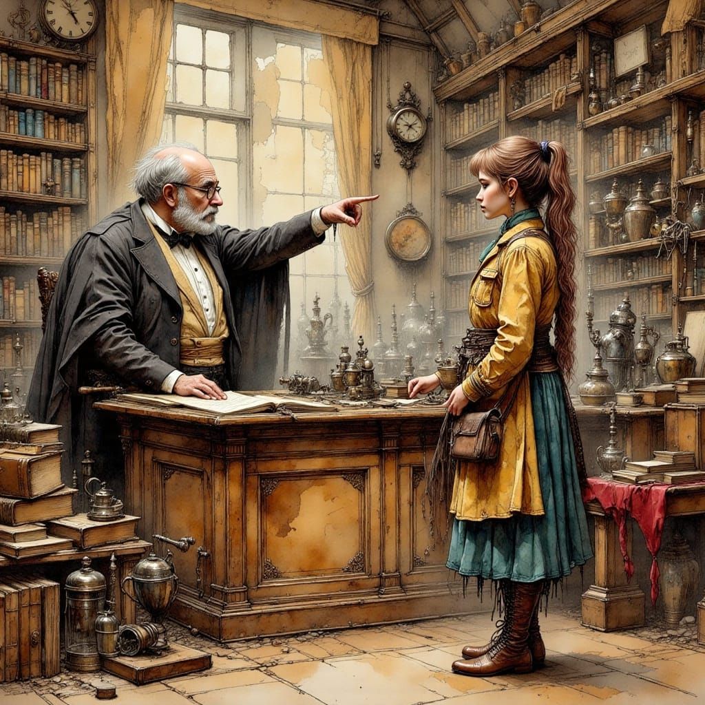 A Disciplined Authority Figure Lectures a Young Woman in a S...