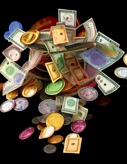 Floating Money Elemental Made of Currencies