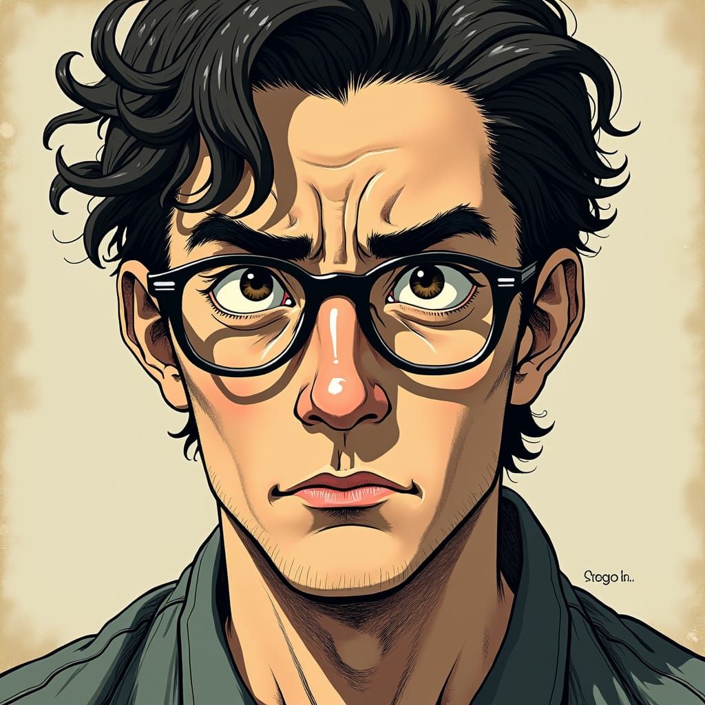 Detailed Face Illustration in Manga Style