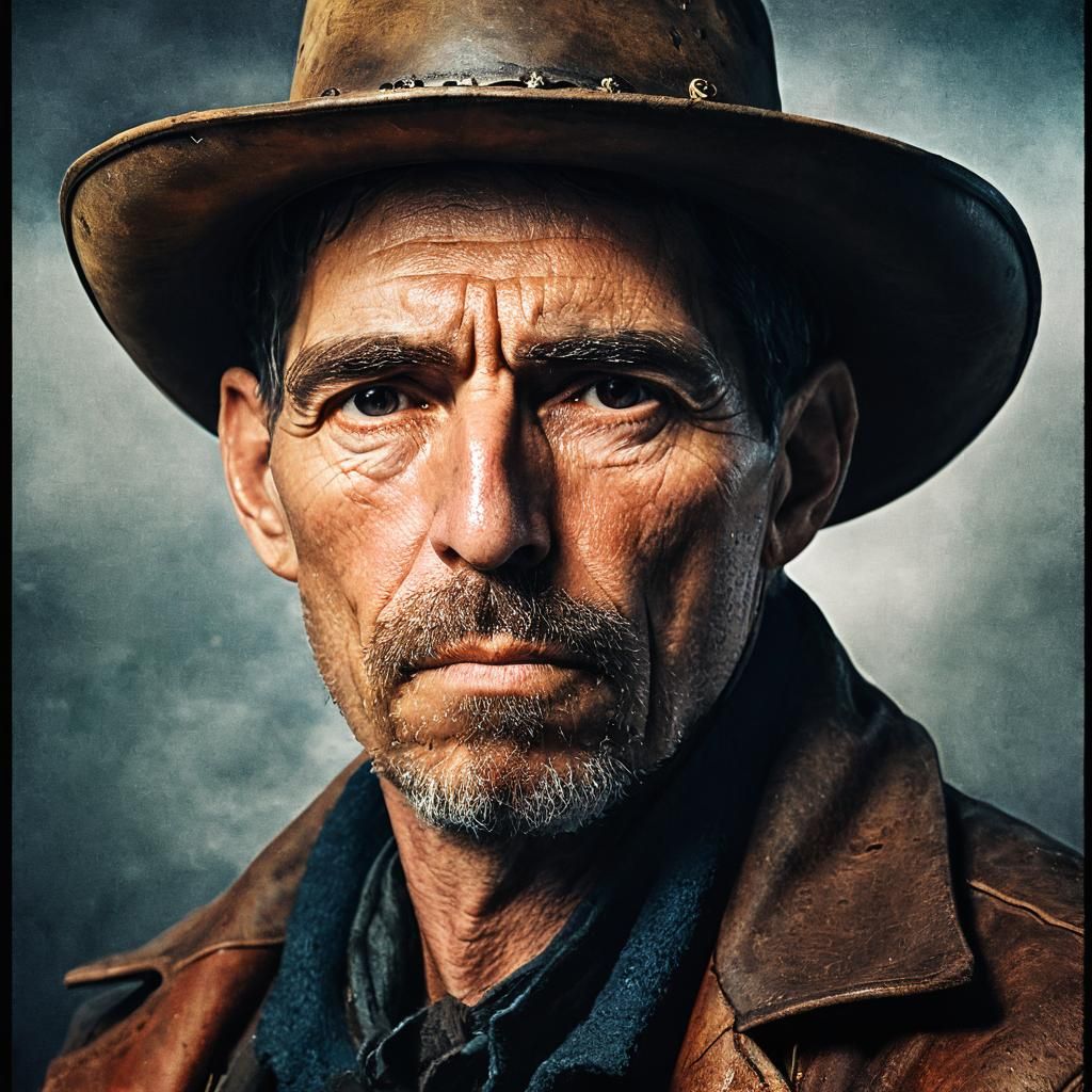 Cowboy Portrait in Western Film Style