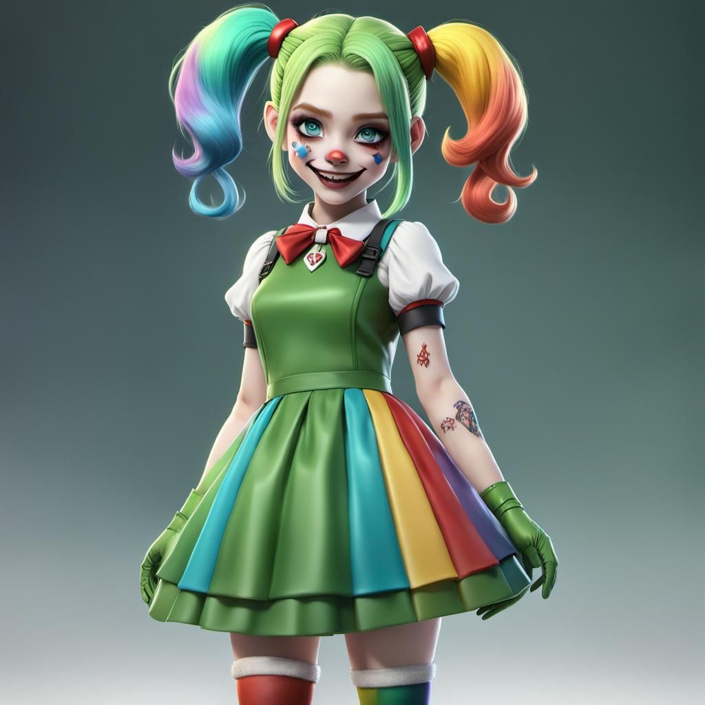 Rainbow Puke: Cute 3D Girl in Anime Style