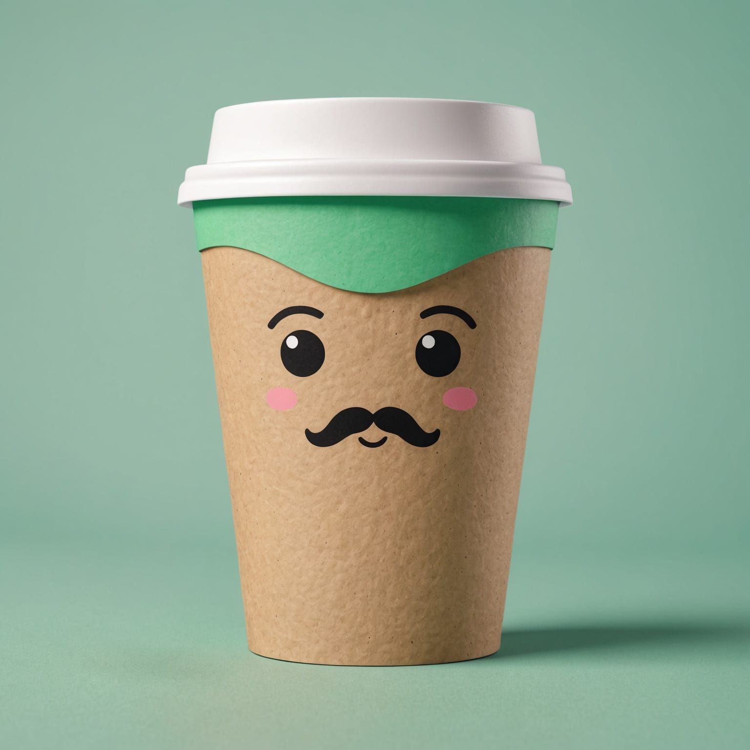 Cute 3D Coffee Cup Character Illustration