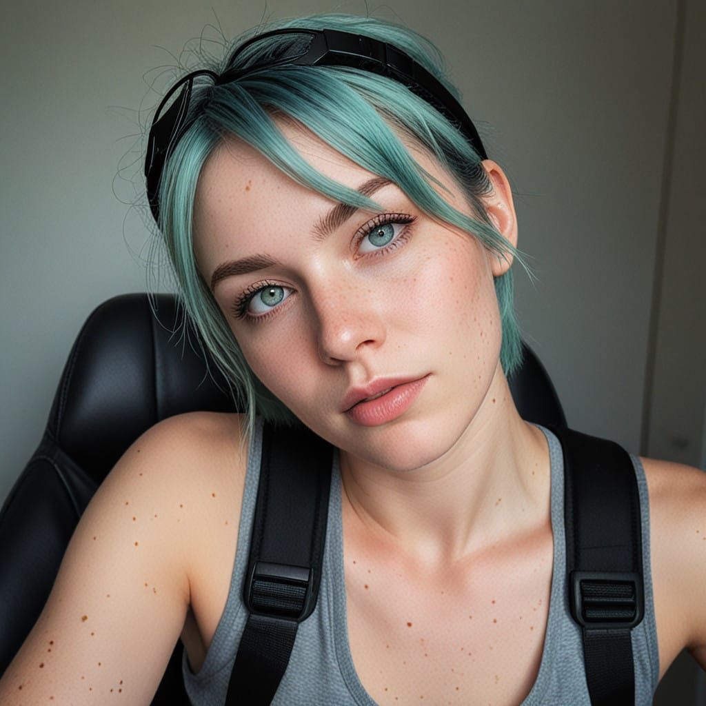 Irish Girl Gamer in a Fisheye Lens Portrait