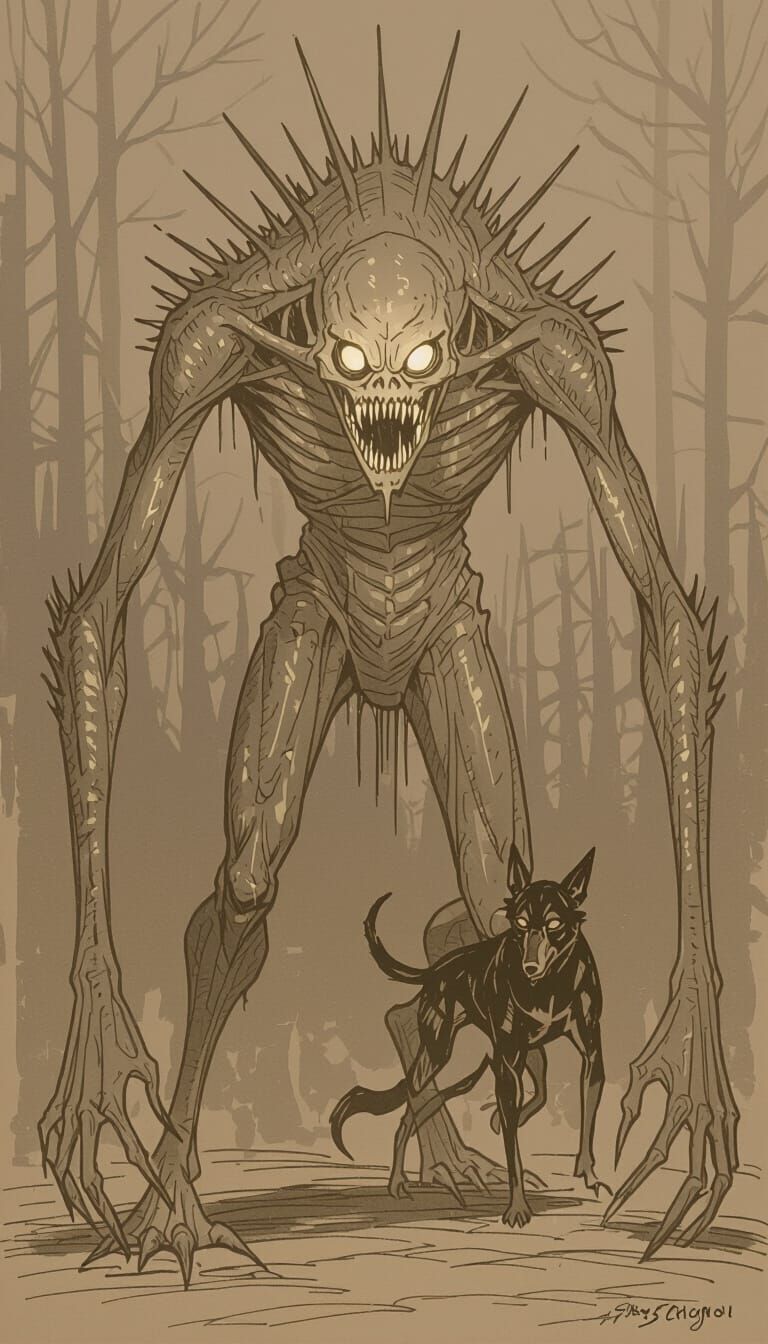 Terrifying Eyeless Predator in Eerie Moonlight