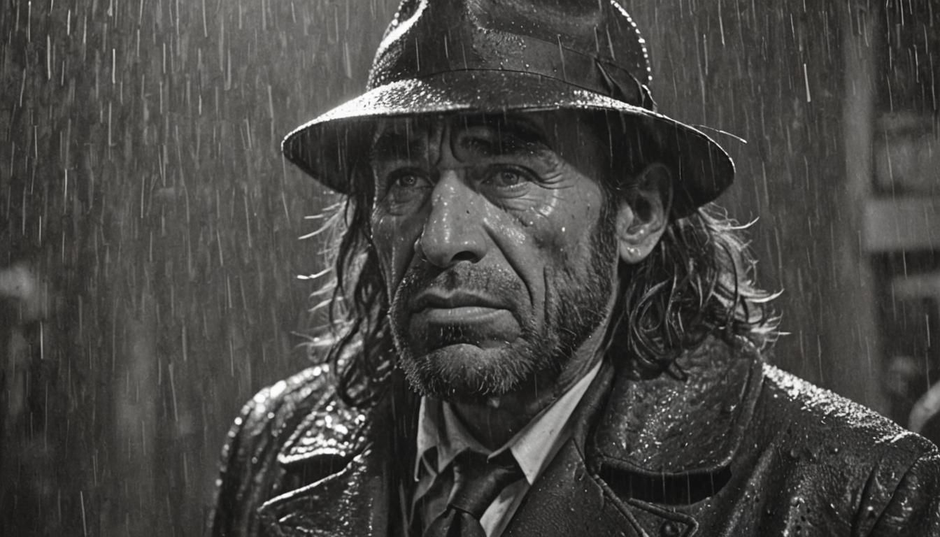 Neanderthal Detective in Film Noir Style