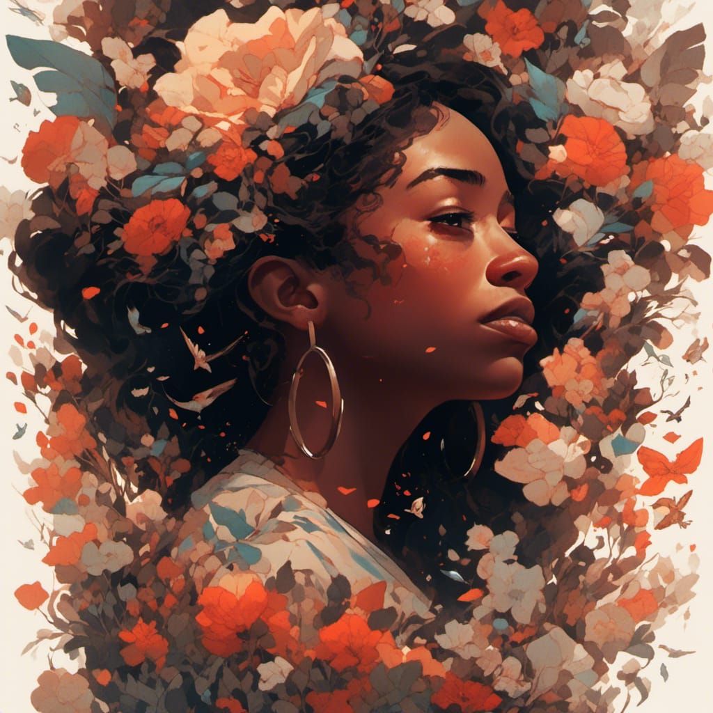 Black Woman's Face Expressing Grief and Loss