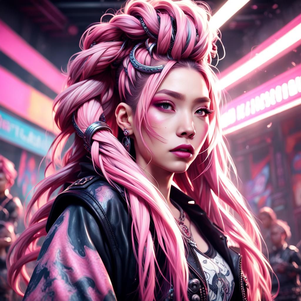 Asian R&B Singer in Punk Band: Digital Art