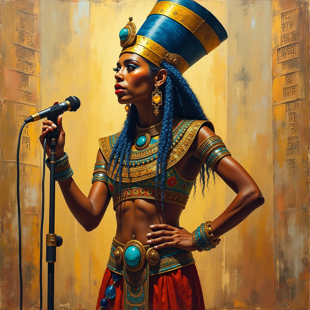 Mesopotamian King Rapping in Ancient Cityscape