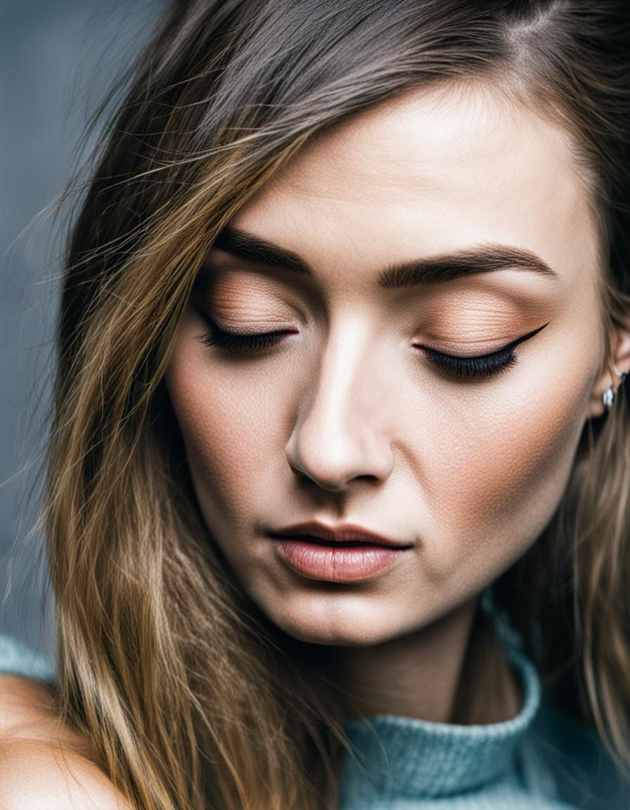 Shy Girl Glancing Over Shoulder