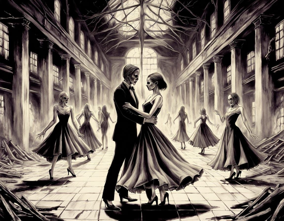 Undead Dancers in Ruined School Hall