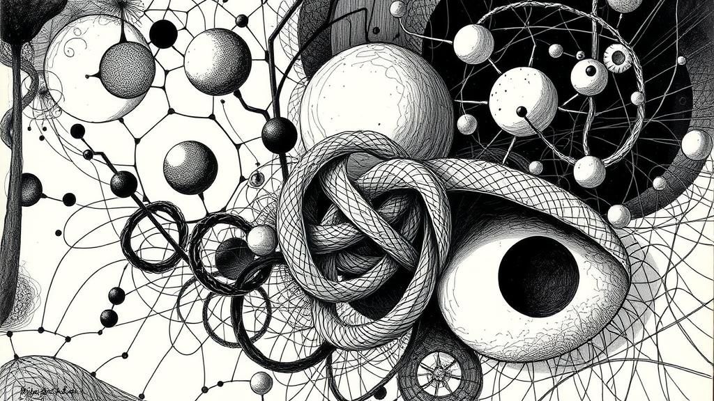 Abstract Biomorphic Forms in Surreal Net Drawing